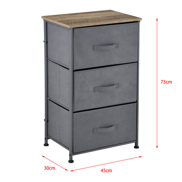 Commode meuble de rangement en métal tiroirs en non-tissé [pro.tec]