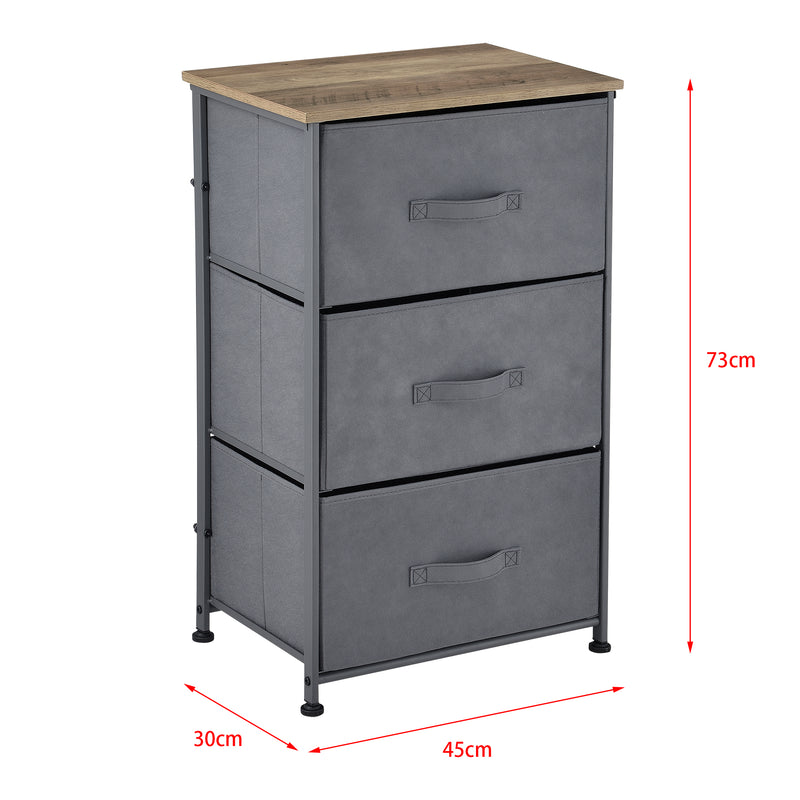 Croquis coté Commode meuble de rangement en métal tiroirs en non-tissé [pro.tec]