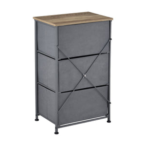 Commode meuble de rangement en métal tiroirs en non-tissé [pro.tec]