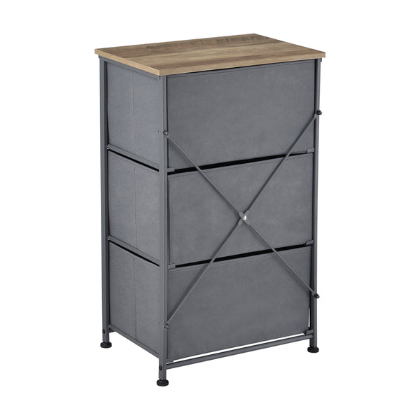 Commode meuble de rangement en métal tiroirs en non-tissé [pro.tec]