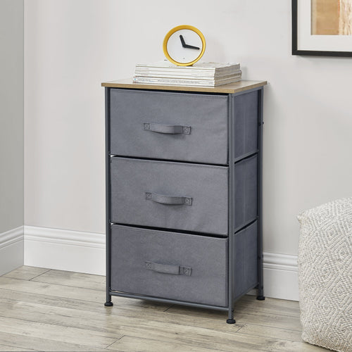 Commode meuble de rangement en métal tiroirs en non-tissé [pro.tec]