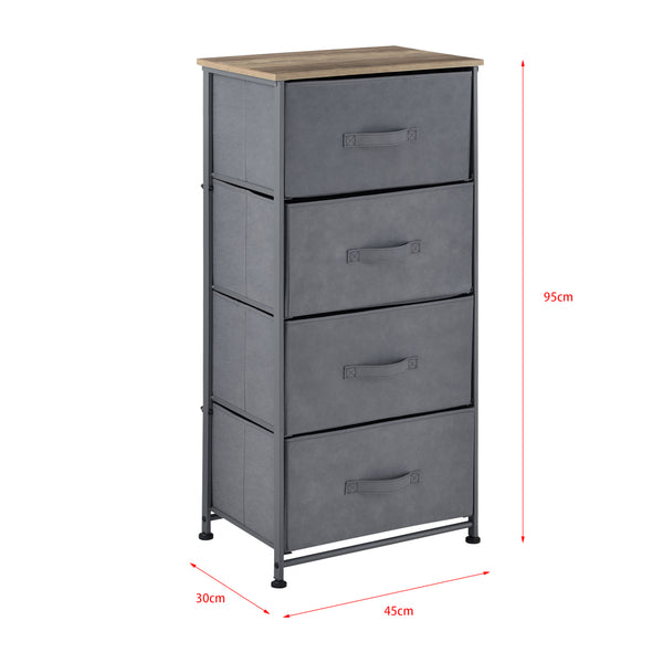 Commode meuble de rangement en métal tiroirs en non-tissé [pro.tec]