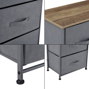 Commode meuble de rangement en métal tiroirs en non-tissé [pro.tec]