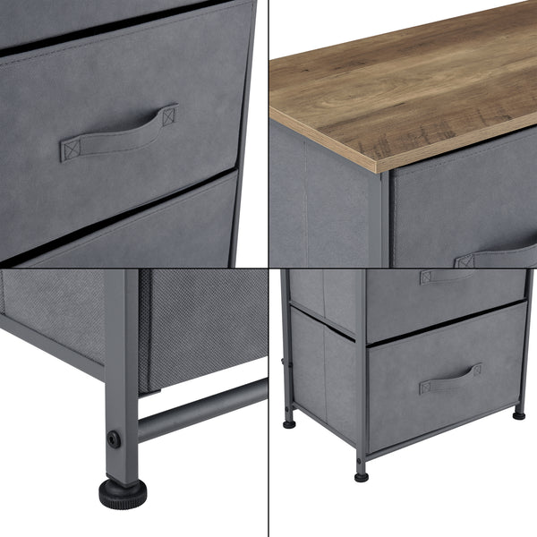 Commode meuble de rangement en métal tiroirs en non-tissé [pro.tec]