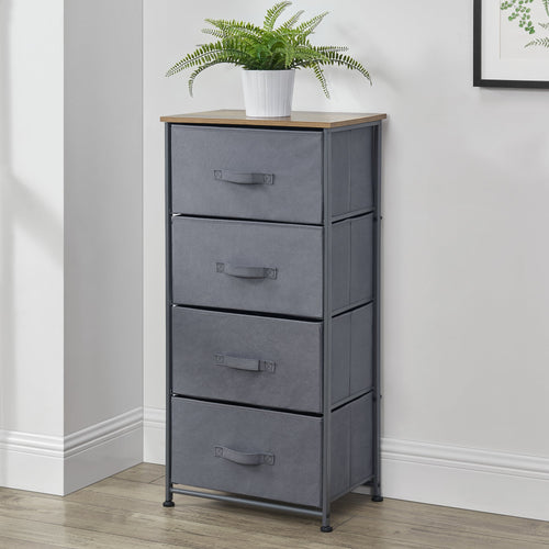 Commode meuble de rangement en métal tiroirs en non-tissé [pro.tec]