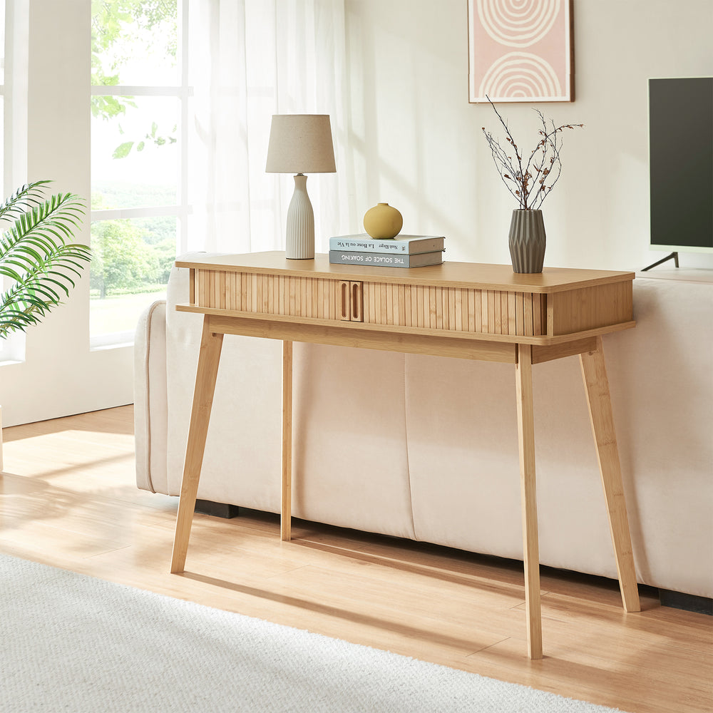 Table console Tysvær 110 x 40 x 78 cm bambou [en.casa]