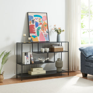 Console Oxelösund 120x33x80 cm noir [en.casa] - premiumXL