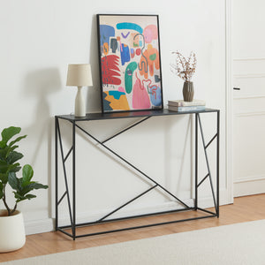 Table console Rättvik 120 x 30 x 80 cm noir [en.casa]