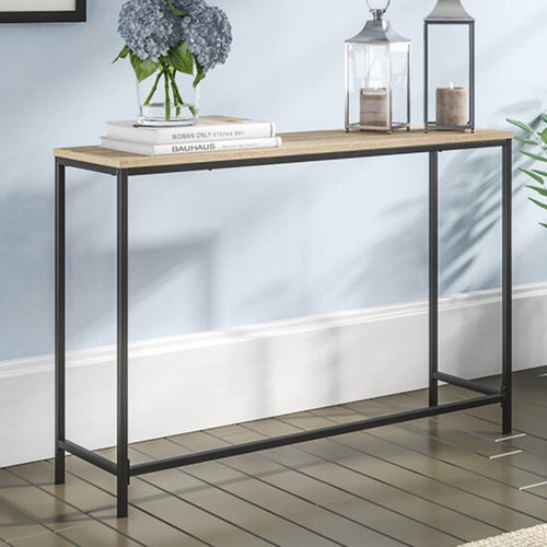 Table console Kronoby 80 x 100 x 30 cm Noir/Aspect bois [en.casa] TR