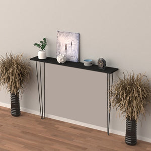 Table console Kokemäki à pieds épingle à cheveux noir [en.casa]
