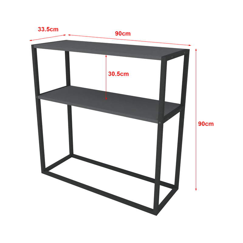 Croquis coté Table console Hemsedal avec surface de stockage 90 x 90 x 33,5 cm [en.casa]