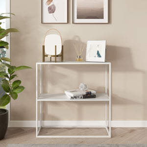 Table console Strömstad acier 2 surfaces de rangement 80 x 80 x 26 cm [en.casa]