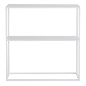 Table console Strömstad acier 2 surfaces de rangement 80 x 80 x 26 cm [en.casa]