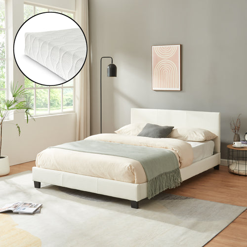 Lit en similicuir avec matelas revêtement similicuir Corium - premiumXL