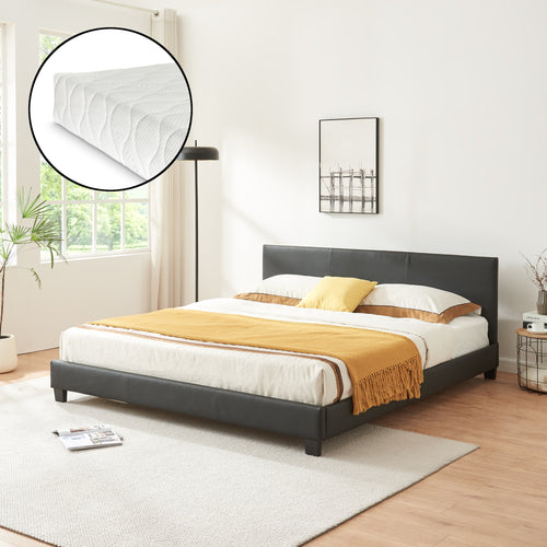 Lit en similicuir avec matelas revêtement similicuir Corium - premiumXL