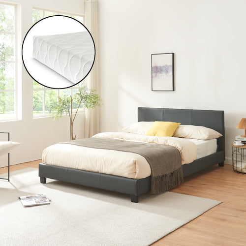 Lit en similicuir avec matelas revêtement similicuir Corium - premiumXL