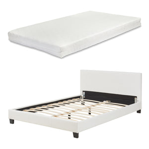 Corium sommier tapissier avec matelas (140 / 160 / 180 / 200x200cm)(7 couleurs)(mousse froide) - avec cuir-synthétique / housse cuir-synthétique / modèrne / avec  sommier à lattes /