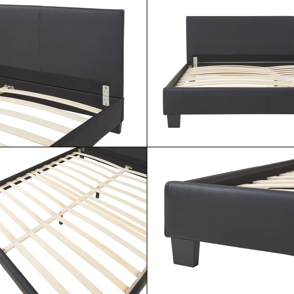 Corium sommier tapissier avec matelas (140 / 160 / 180 / 200x200cm)(7 couleurs)(mousse froide) - avec cuir-synthétique / housse cuir-synthétique / modèrne / avec  sommier à lattes /