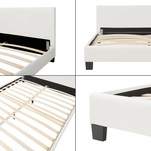 Corium sommier tapissier avec matelas (140 / 160 / 180 / 200x200cm)(7 couleurs)(mousse froide) - avec cuir-synthétique / housse cuir-synthétique / modèrne / avec  sommier à lattes /