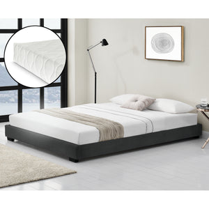 Lit Moderne Rembourré avec Similicuir avec Matelas Corium 