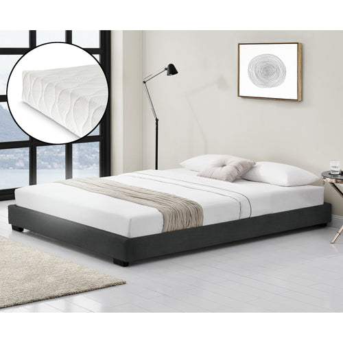 Lit Moderne Rembourré avec Similicuir avec Matelas Corium 