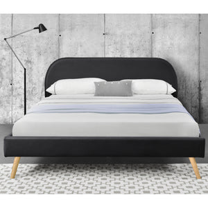 Lit Rembourré Robuste avec Sommier à Lattes Lit Double Solide Confortable avec Matelas Mousse à Froid Bois Polyester Corium et [neu.haus]