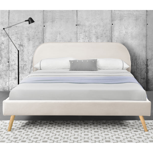 Lit Rembourré Robuste avec Sommier à Lattes Lit Double Solide Confortable avec Matelas Mousse à Froid Bois Polyester Corium et [neu.haus]