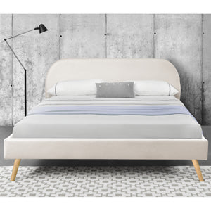 Lit Rembourré Robuste avec Sommier à Lattes Lit Double Solide Confortable avec Matelas Mousse à Froid Bois Polyester Corium et [neu.haus]