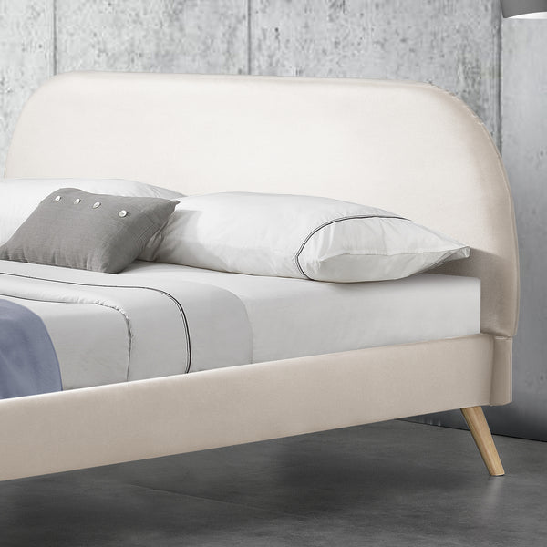 Lit Rembourré Robuste avec Sommier à Lattes Lit Double Solide Confortable avec Matelas Mousse à Froid Bois Polyester Corium et [neu.haus]
