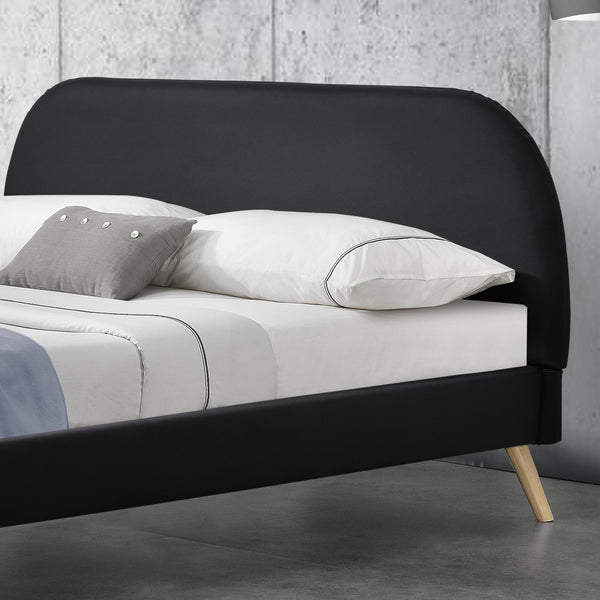 Lit Rembourré Robuste avec Sommier à Lattes Lit Double Solide Confortable avec Matelas Mousse à Froid Bois Polyester Corium et [neu.haus]