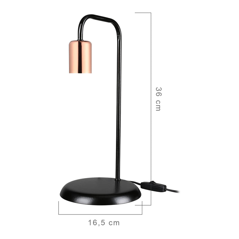 Croquis coté Lampe de bureau Lancaster en métal 36 cm E27 [lux.pro]