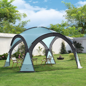 Tonnelle de camping Grästorp avec guirlande à 96 LED 345 x 345 x 247 cm [pro.tec]