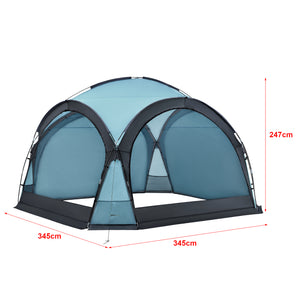 Tonnelle de camping Grästorp avec guirlande à 96 LED 345 x 345 x 247 cm [pro.tec]
