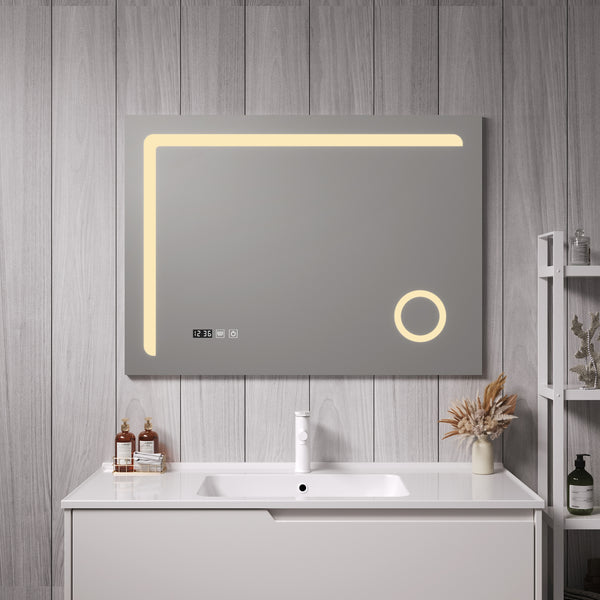 Miroir de salle de bain LED Chambave argenté en différentes tailles [pro.tec]