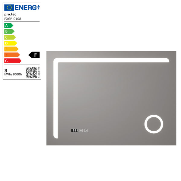 Miroir de salle de bain LED Chambave argenté en différentes tailles [pro.tec]