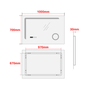 Miroir de salle de bain LED Chambave argenté en différentes tailles [pro.tec]
