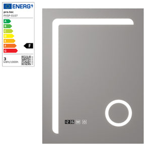 Miroir LED Chambave pour salle de bain argent pro.tec