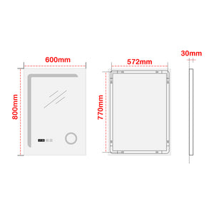 Miroir LED Chambave pour salle de bain argent pro.tec