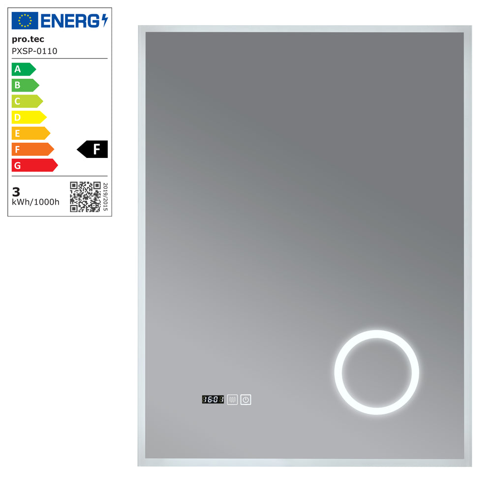 Miroir de salle de bain LED Lizzano blanc en différentes tailles [pro.tec] - premiumXL