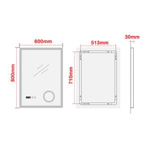 Miroir LED Lizzano pour salle de bain blanc pro.tec