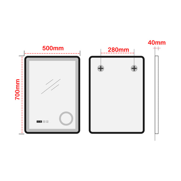 Miroir LED Pescara pour salle de bain pro.tec