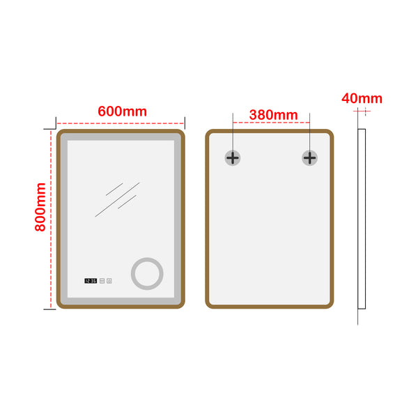 Miroir LED Pescara pour salle de bain pro.tec