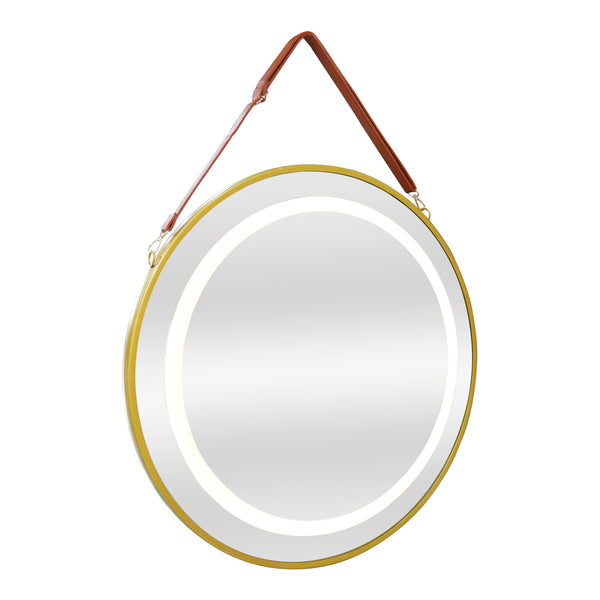 Miroir de salle de bain LED Picerno avec suspension dorée en différentes tailles [pro.tec]