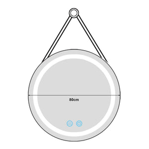 Miroir de salle de bain LED Picerno avec suspension dorée en différentes tailles [pro.tec]