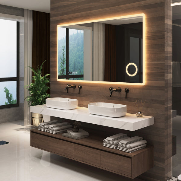 Miroir de salle de bain LED Racale blanc en différentes tailles [pro.tec]