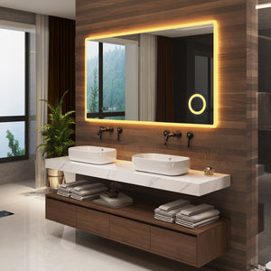 Miroir de salle de bain LED Racale blanc en différentes tailles [pro.tec]