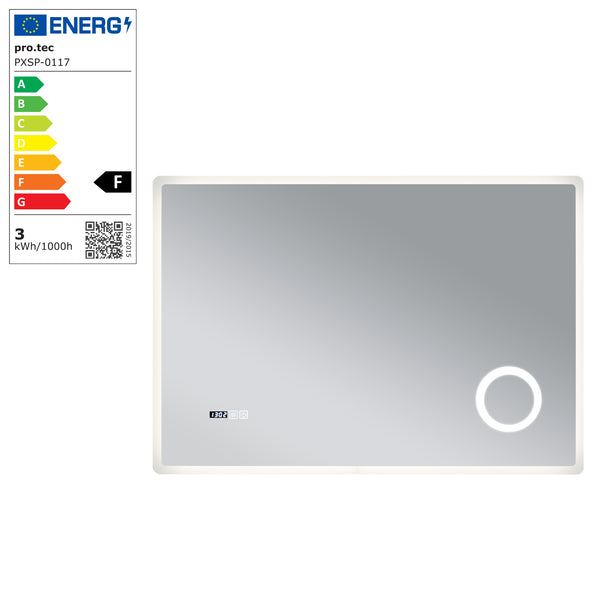 Miroir de salle de bain LED Racale blanc en différentes tailles [pro.tec]