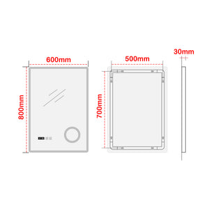 Miroir LED Racale pour salle de bain blanc pro.tec