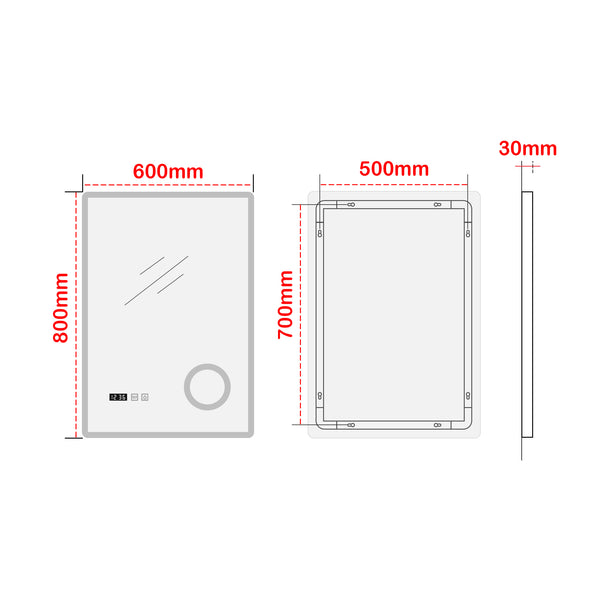 Miroir LED Racale pour salle de bain blanc pro.tec