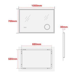 Miroir LED Scafa pour salle de bain pro.tec
